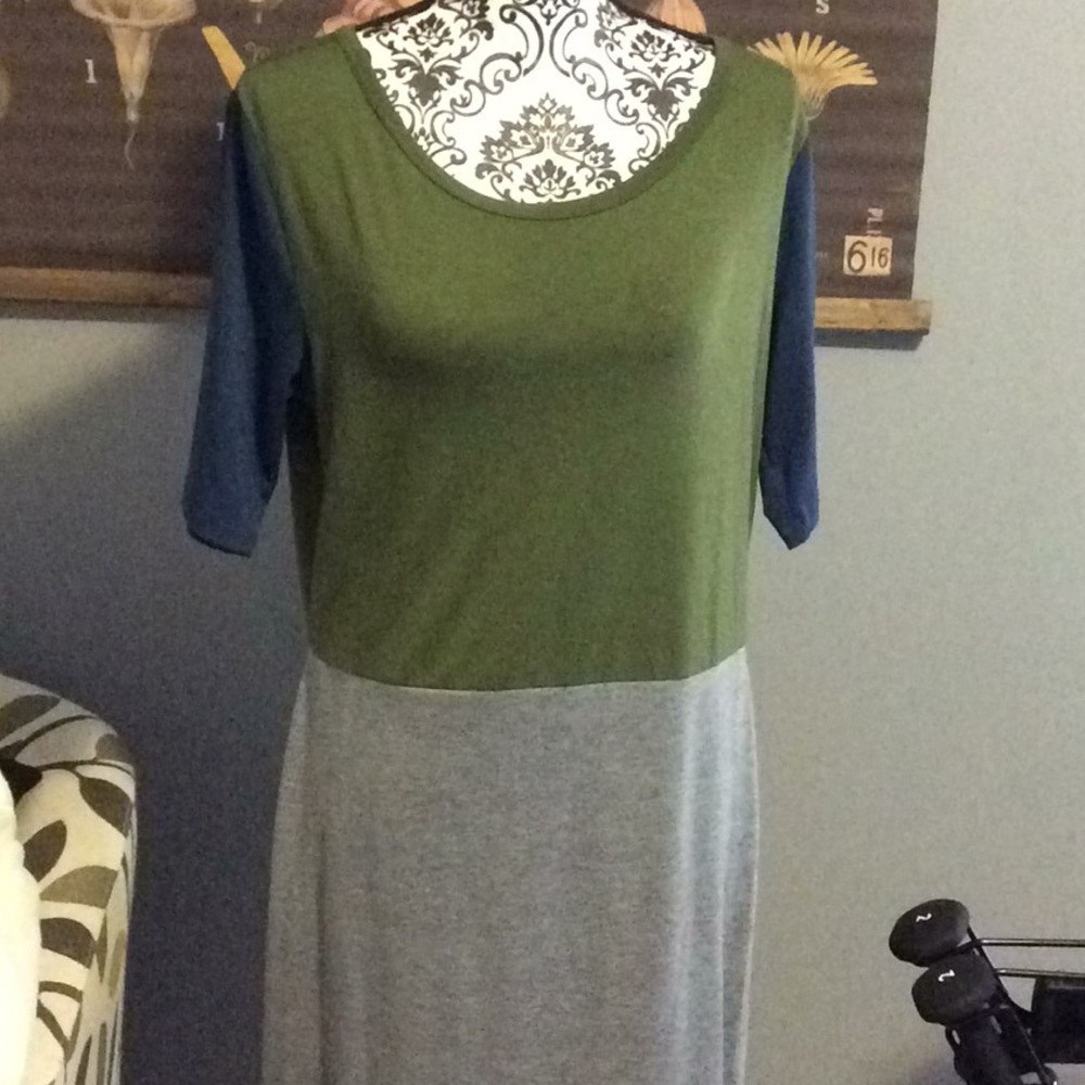 LulaRoe Colorblock Julia Work Dress XL
